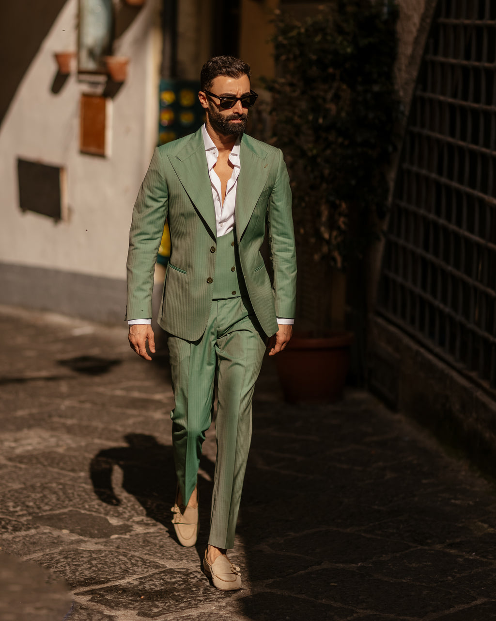 Abito 3 pezzi “Solaro” verde salvia