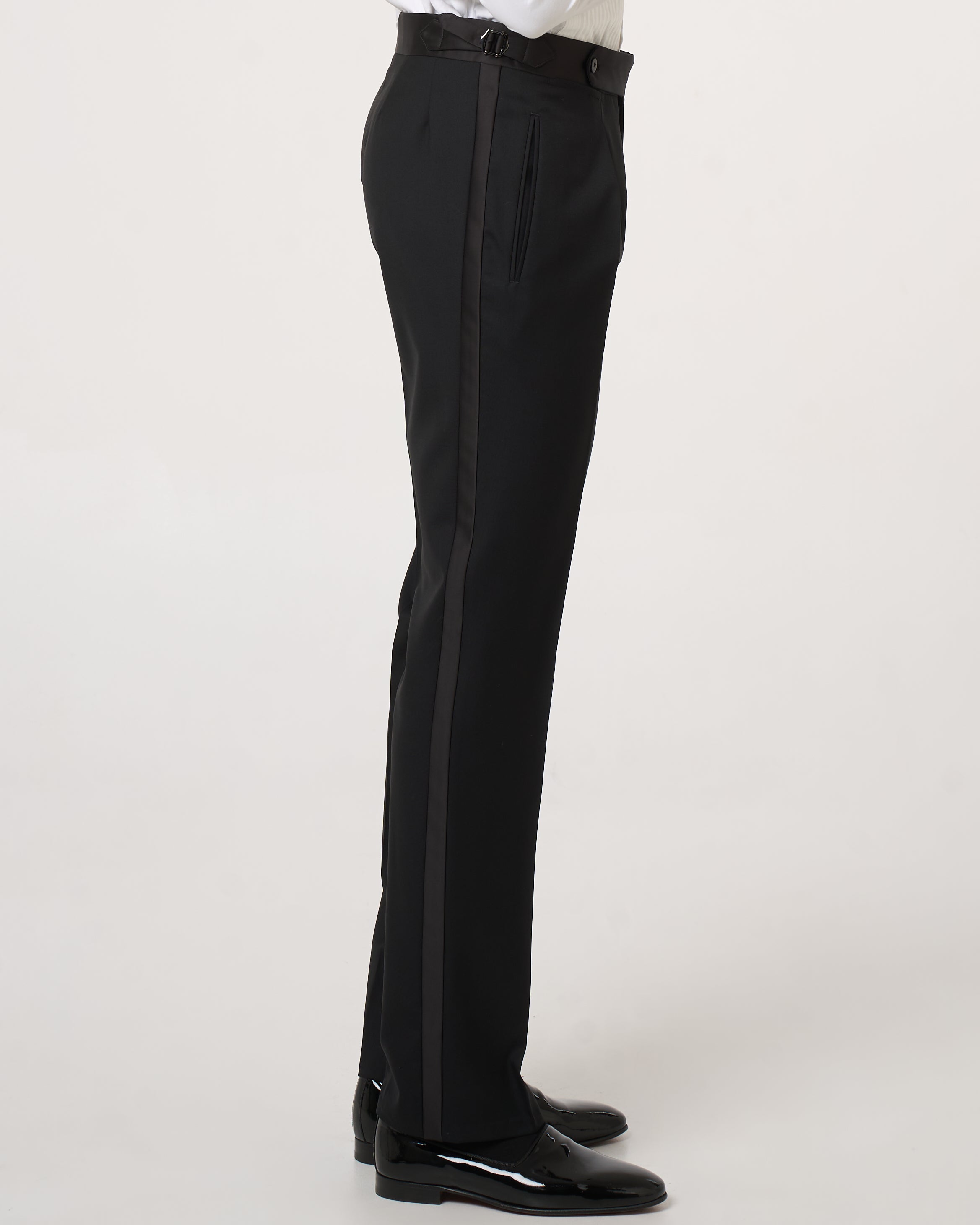 Pantalone Cintura da 6 cm, Prolunga a Punta, Tasche Anteriori a Filetto, 1 Pinces Inversa