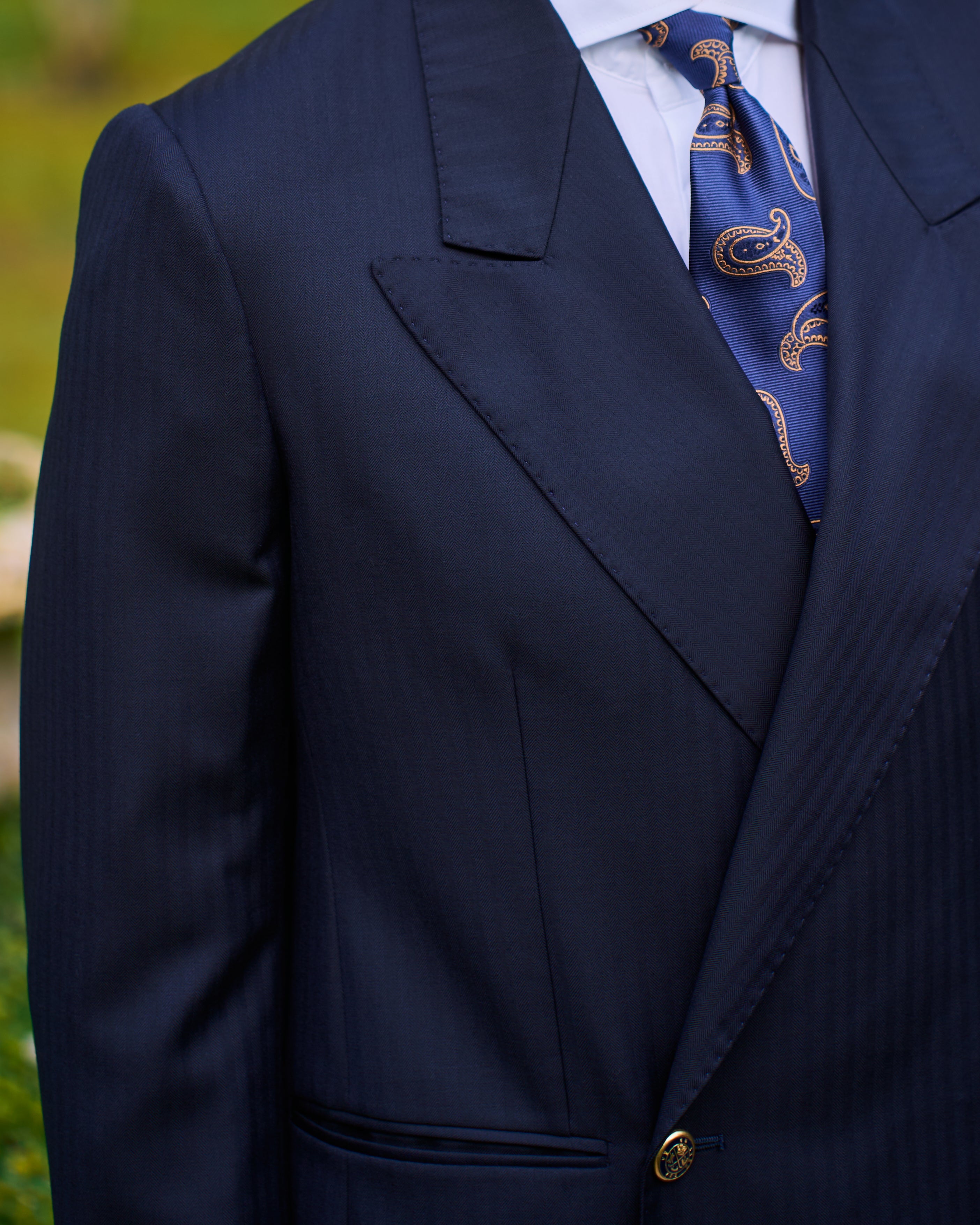 Abito Milano "Blu Scuro Spiga di Pesce"