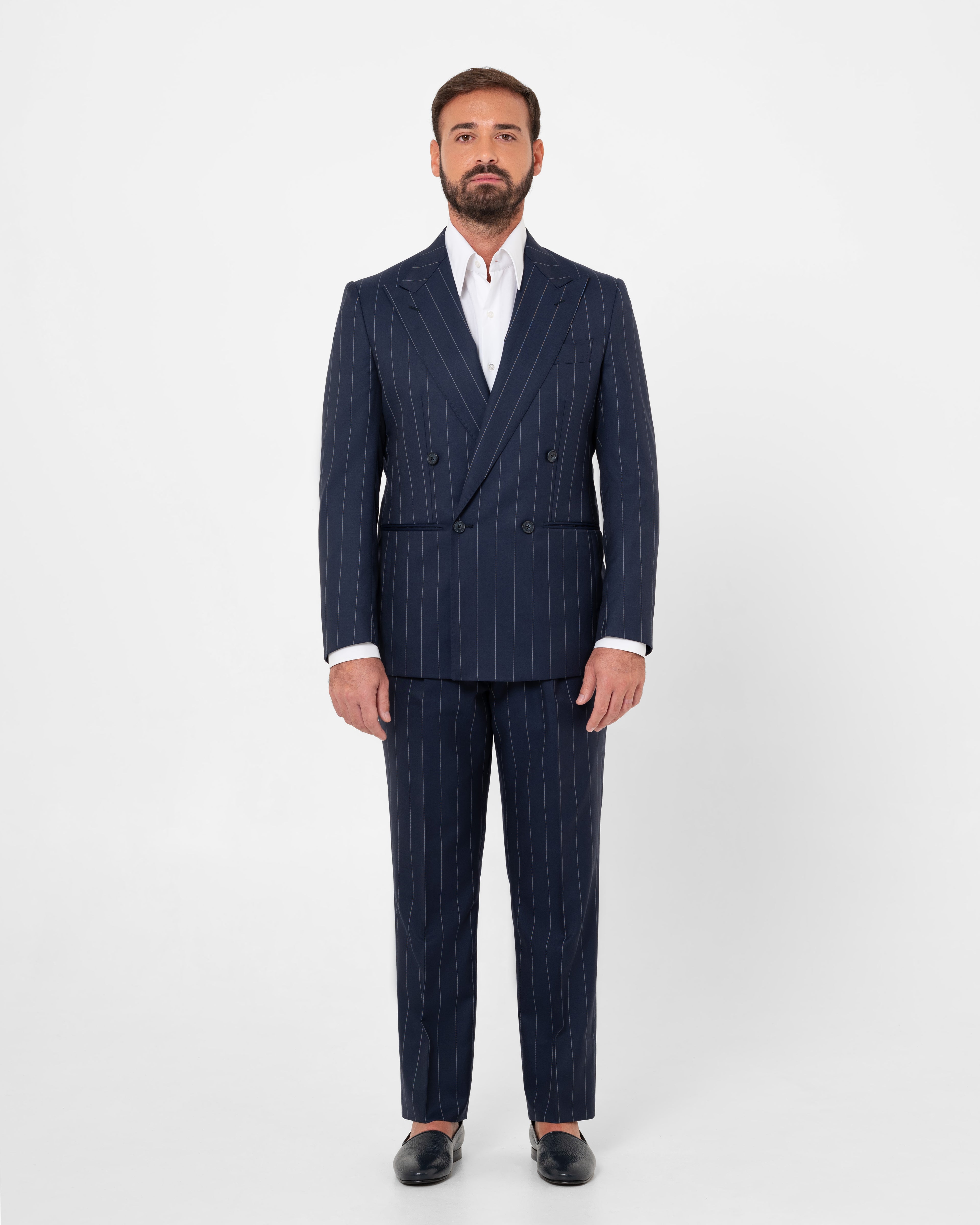 ABITO LONDON GESSATO BLU