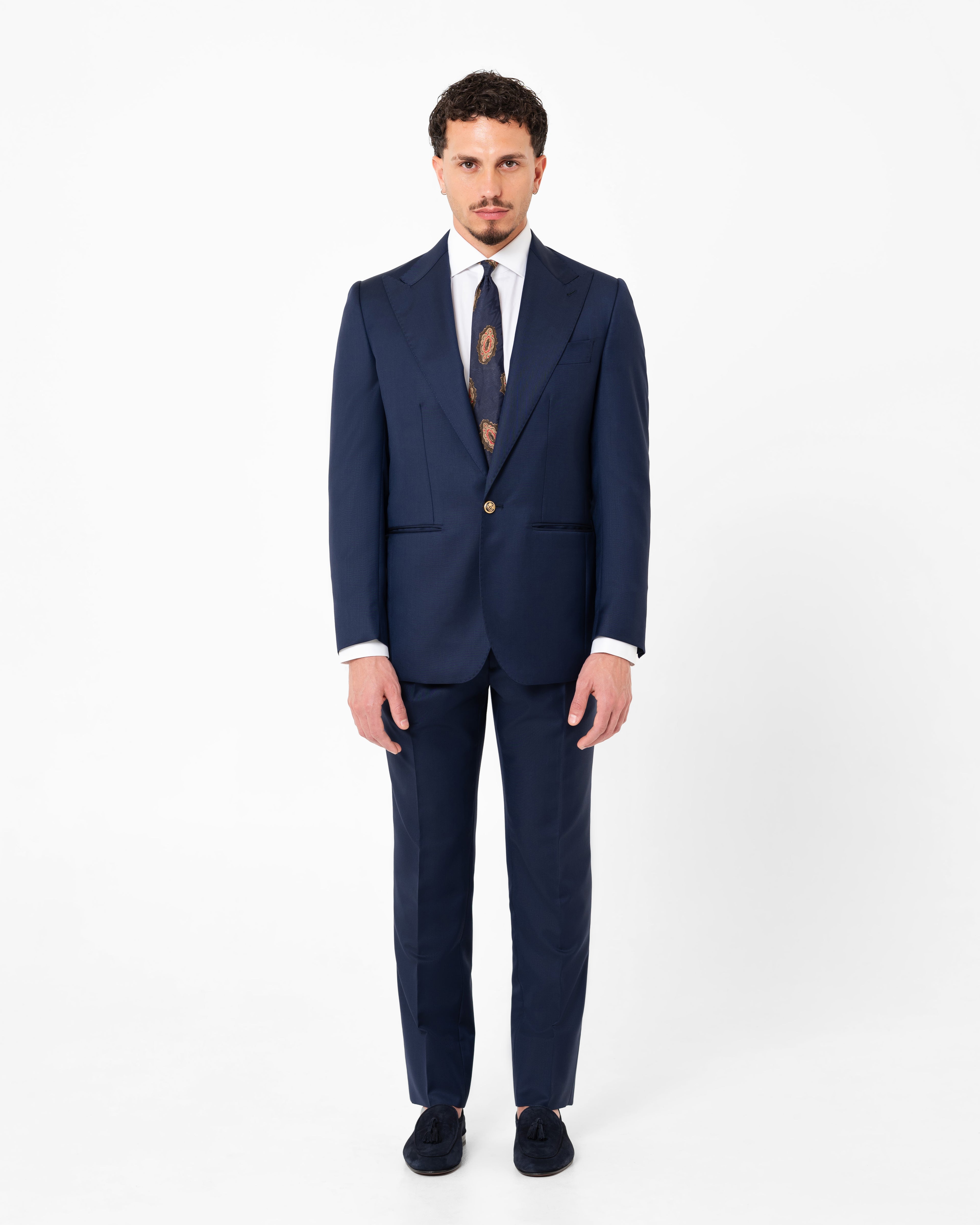 ABITO NAPOLI CON MONOPETTO 1 BOTTONE BLU OCEAN