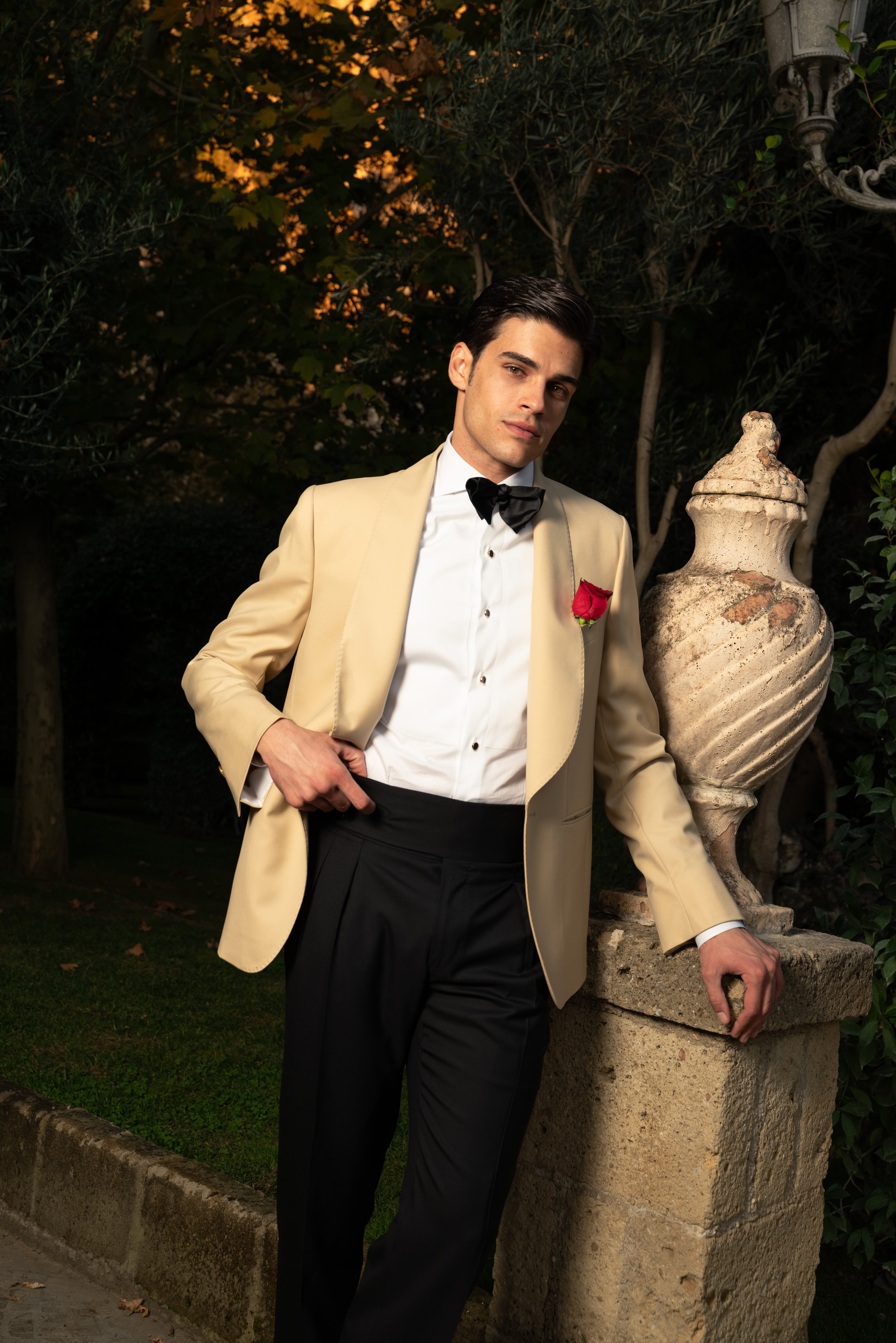 Giacca Smoking Monopetto Collo Sciallato City of London Beige