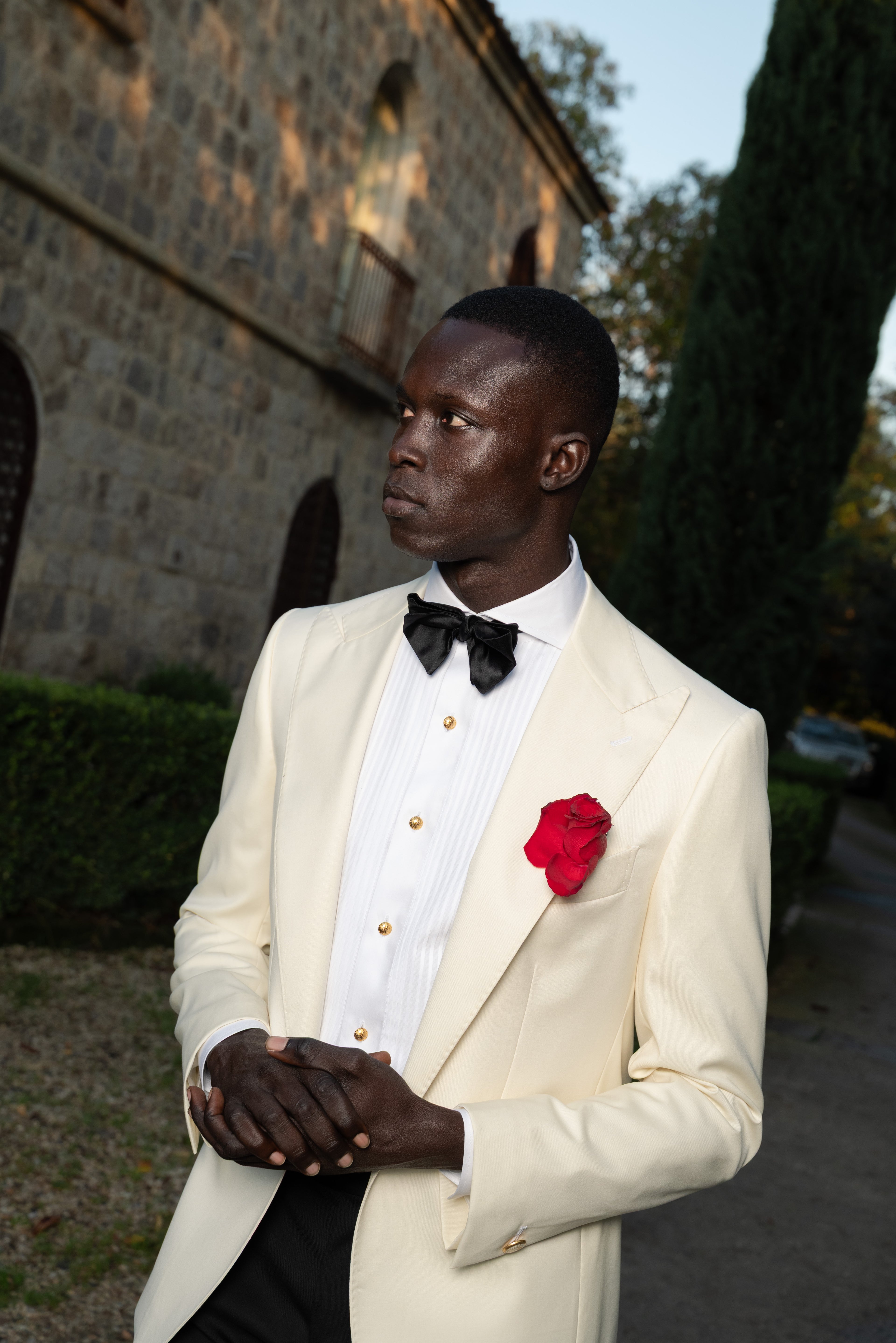 Giacca Monopetto Bavero a Lancia Sapphire Bianco