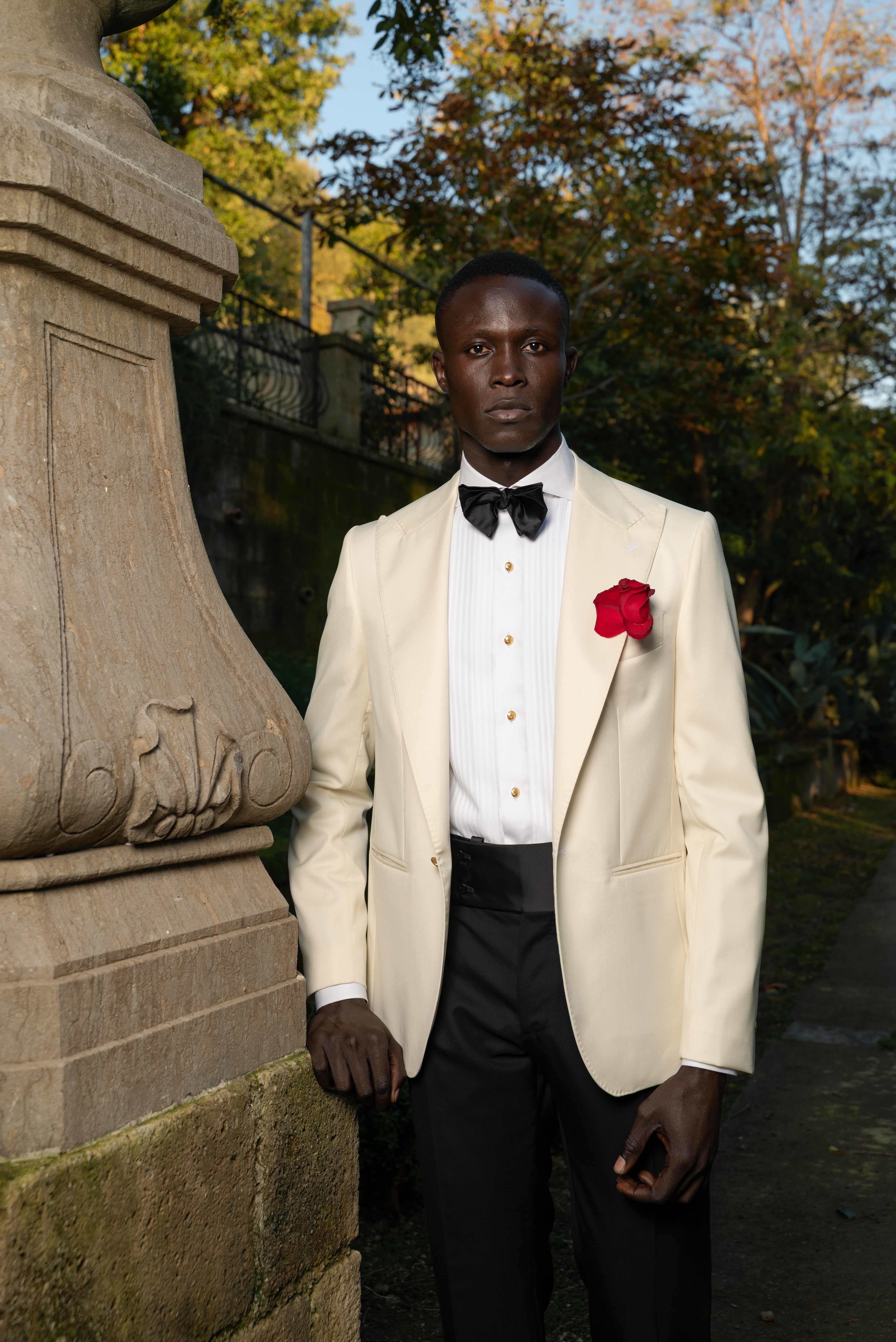 Giacca Monopetto Bavero a Lancia Sapphire Bianco