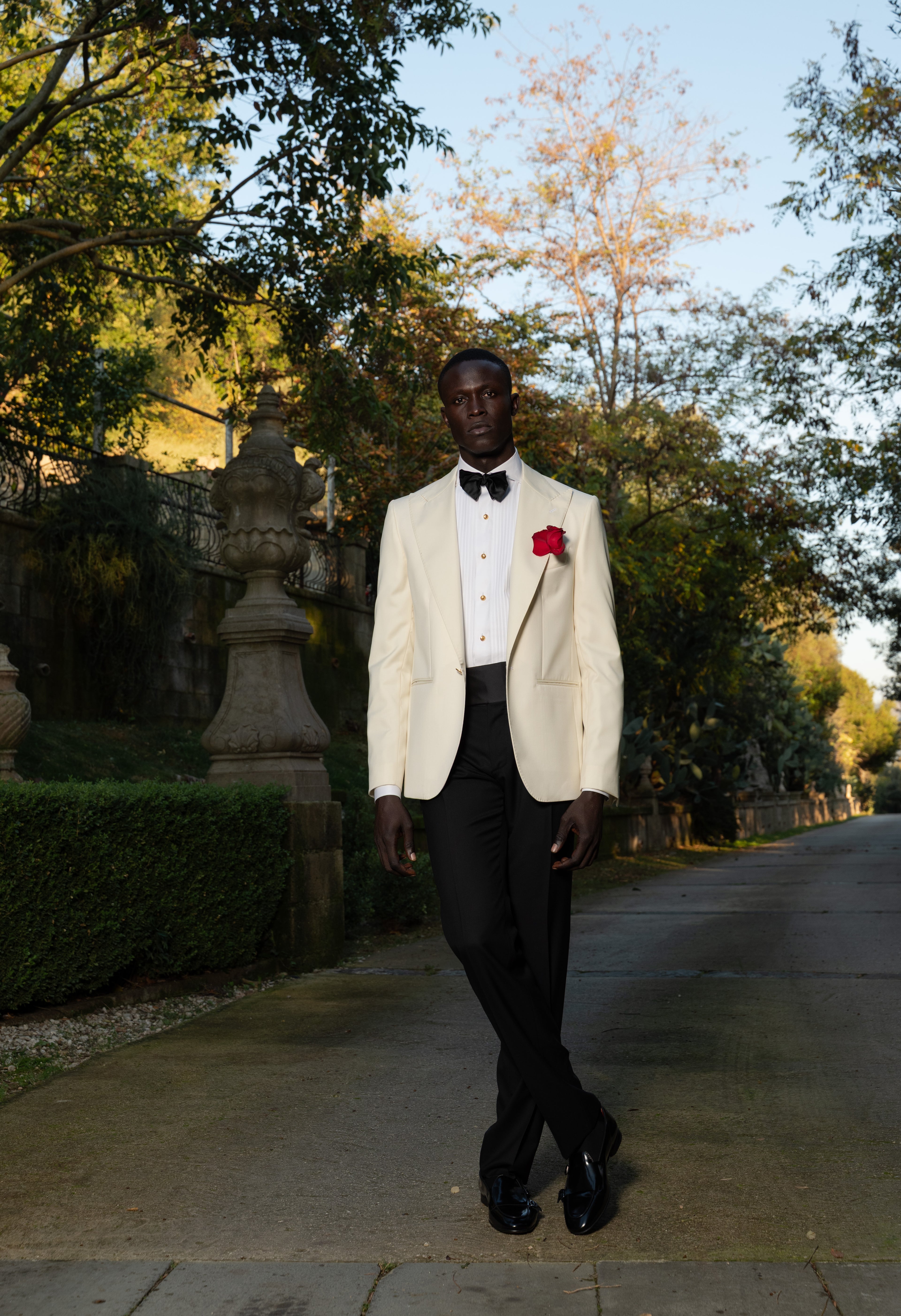 Giacca Monopetto Bavero a Lancia Sapphire Bianco