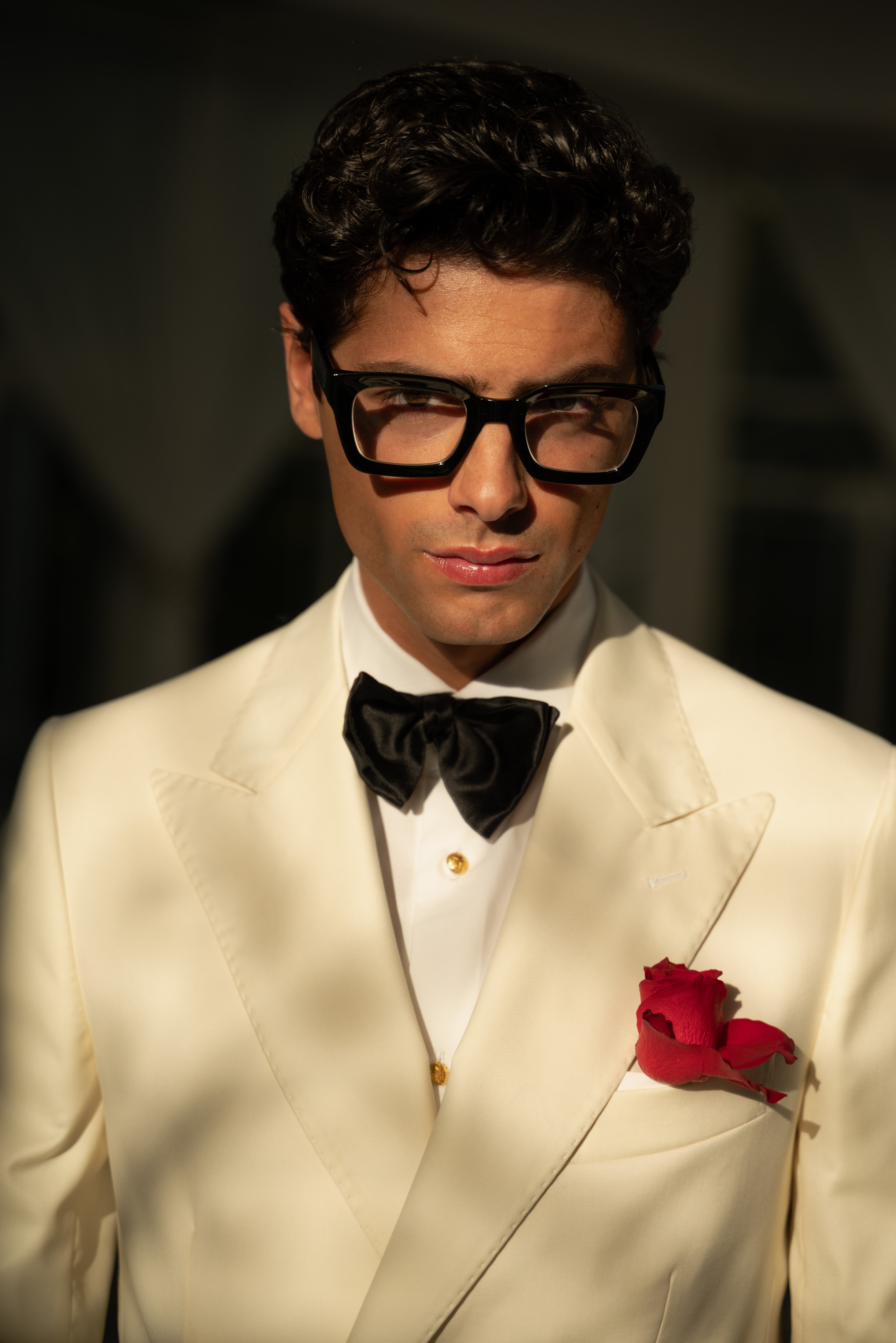 Giacca Smoking Doppiopetto Bavero a Lancia Sapphire Bianco