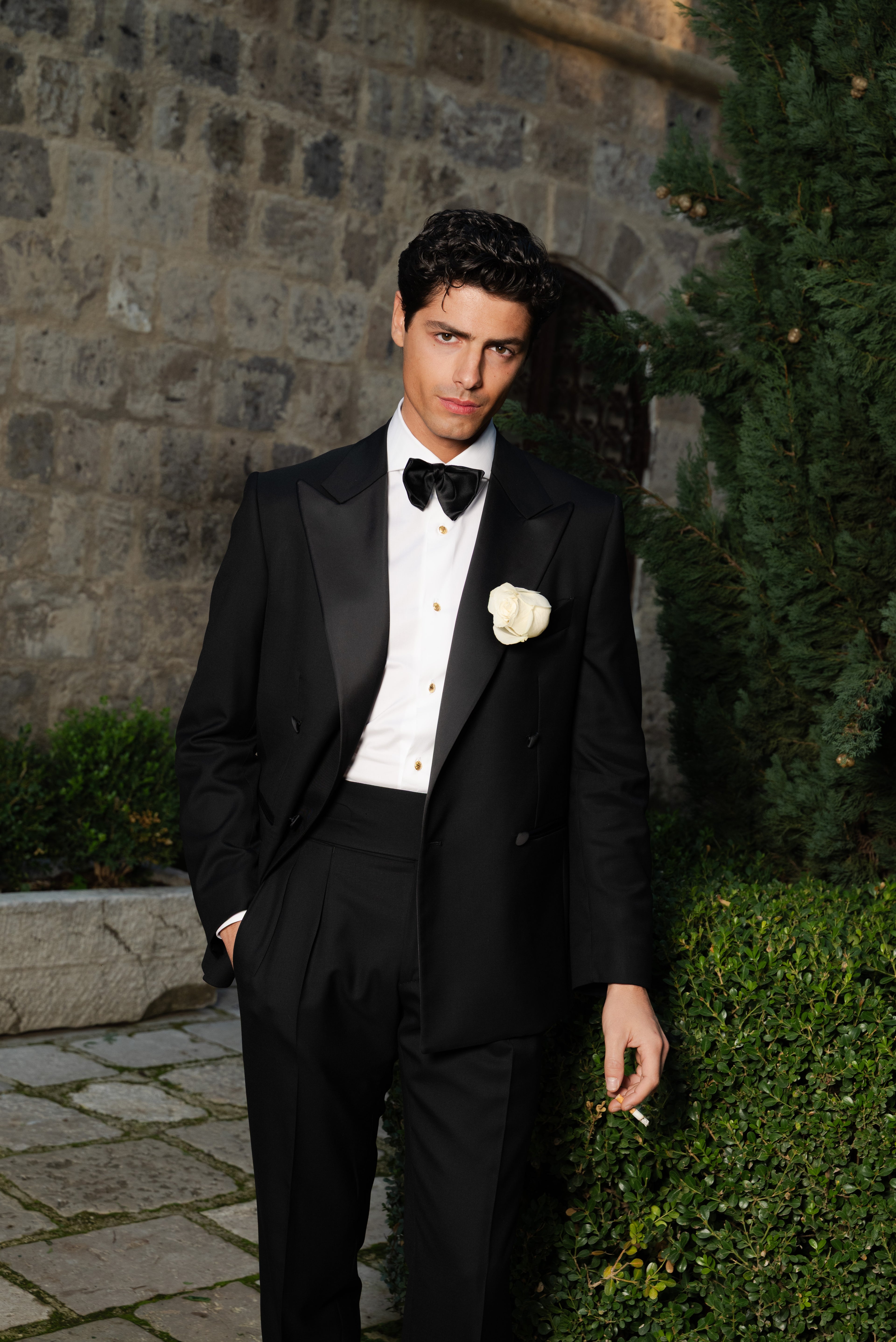 Giacca Smoking Doppiopetto Bavero a Lancia Revenge Black