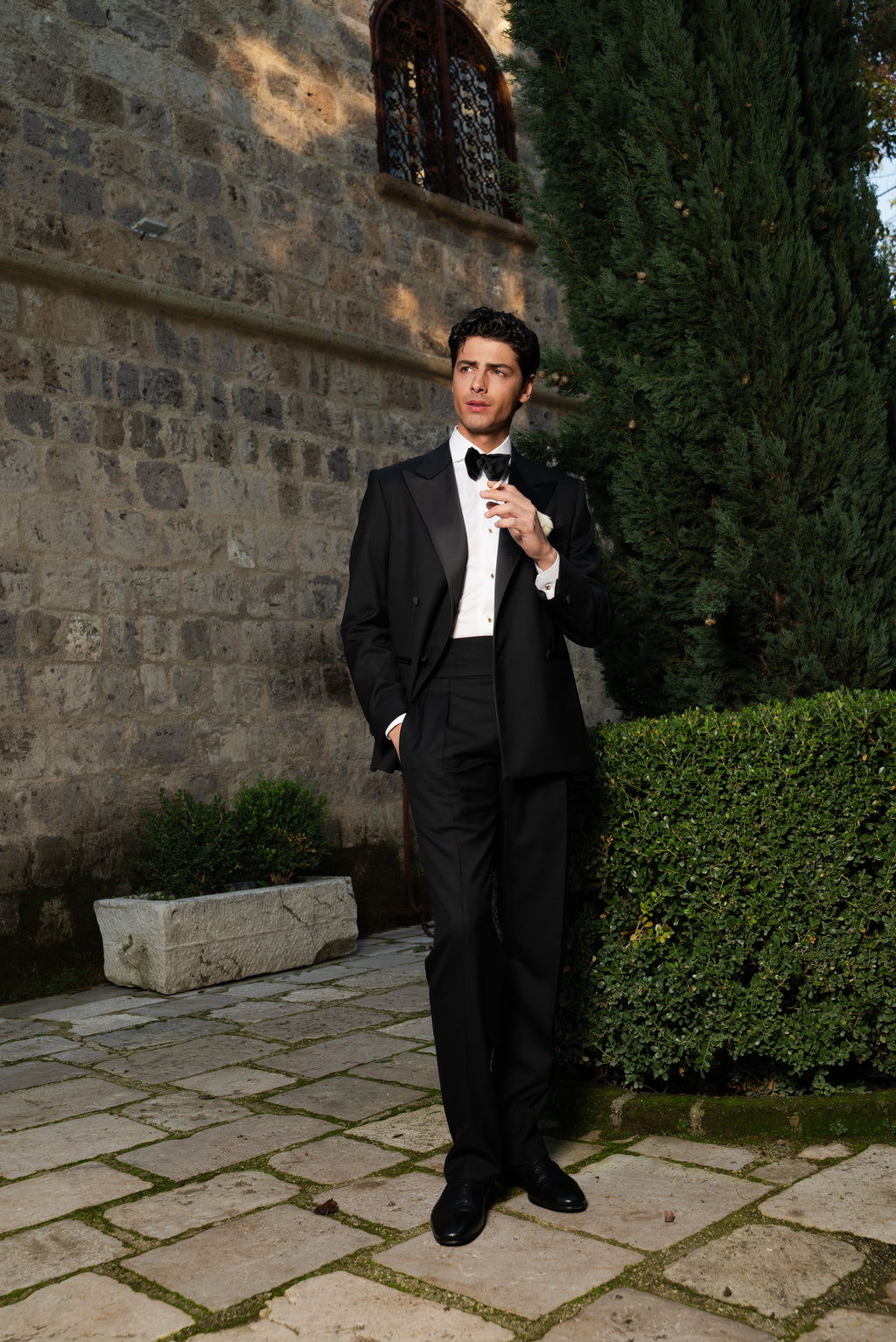 Giacca Smoking Doppiopetto Bavero a Lancia Revenge Black