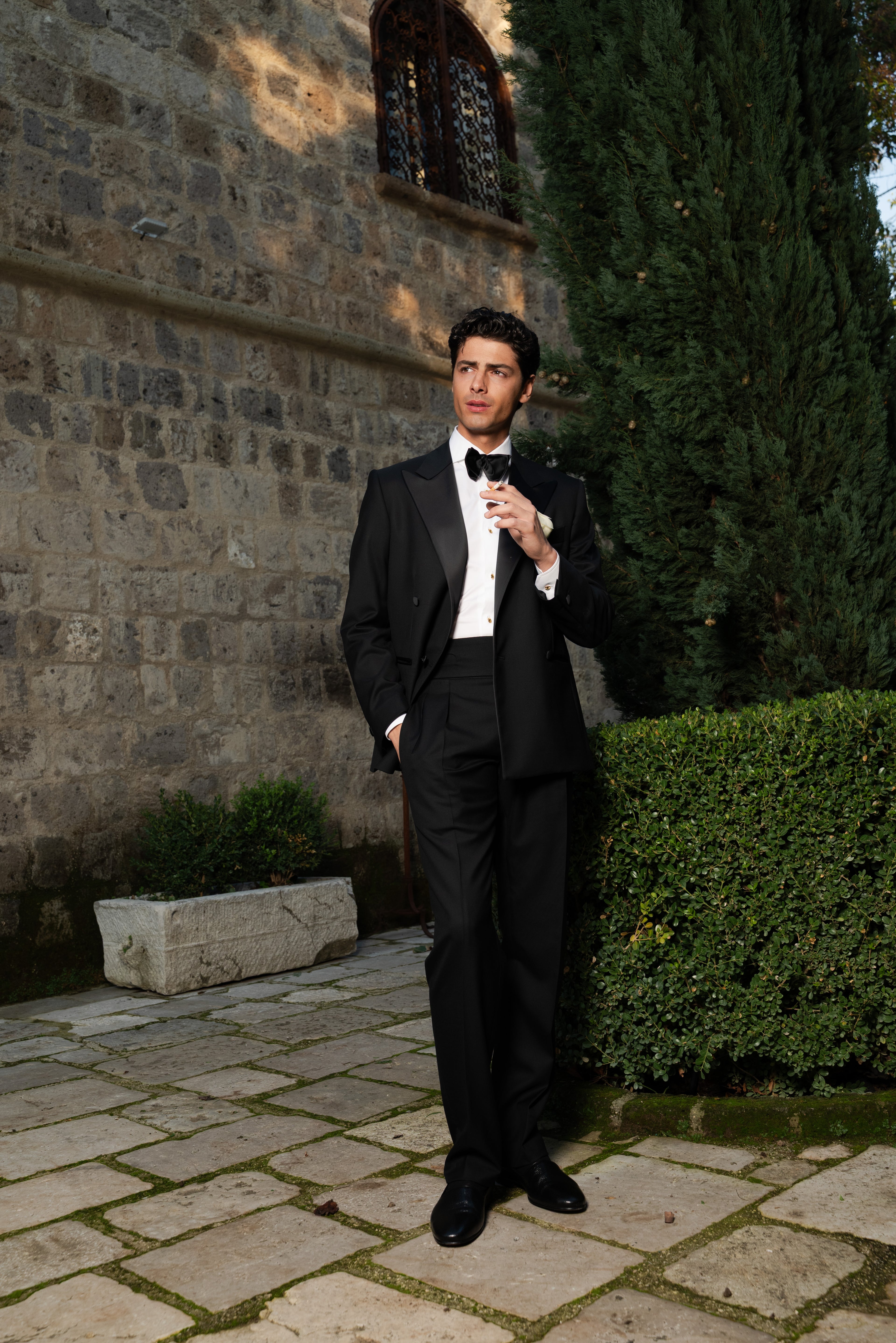 Giacca Smoking Doppiopetto Bavero a Lancia Revenge Black