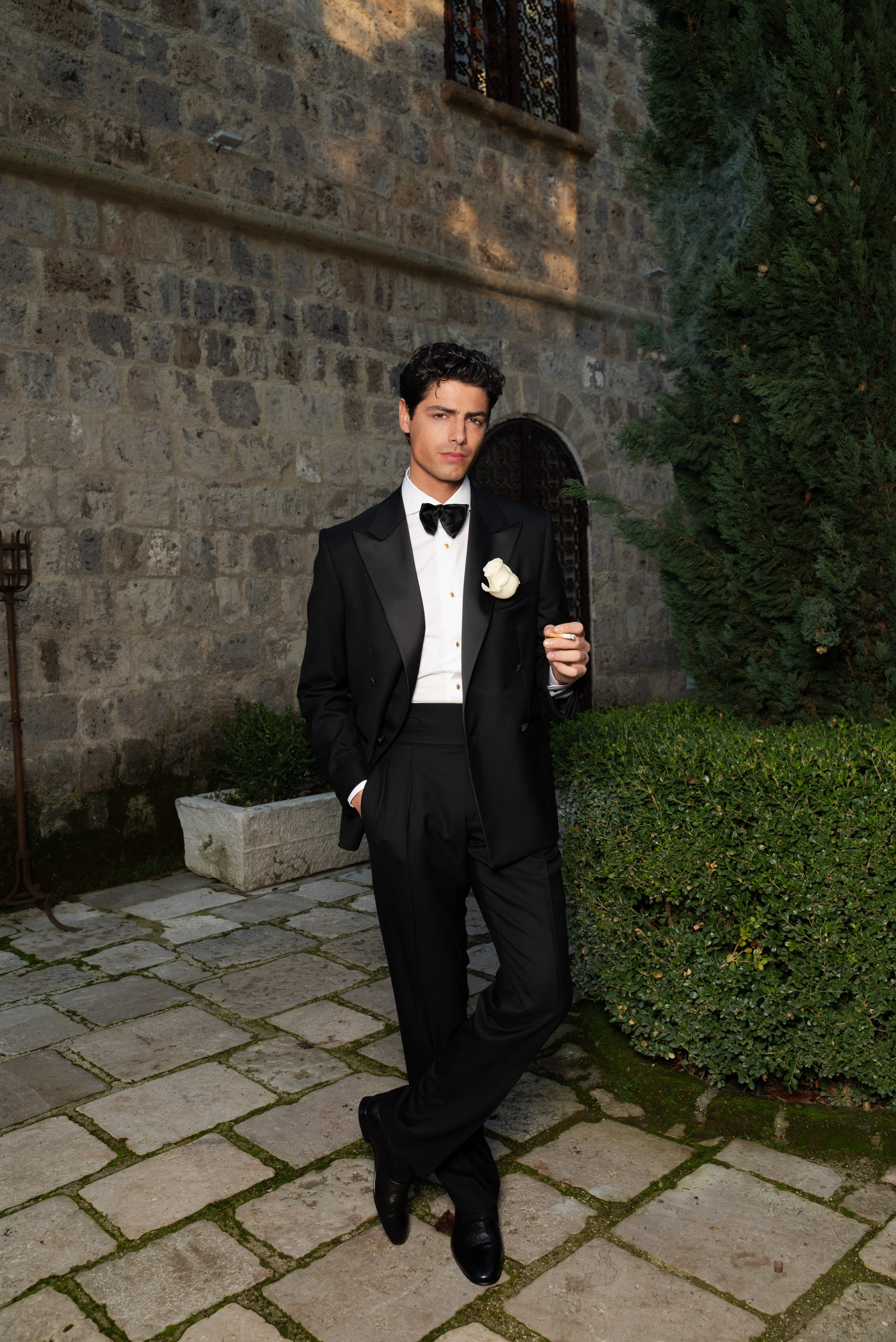 Giacca Smoking Doppiopetto Bavero a Lancia Revenge Black