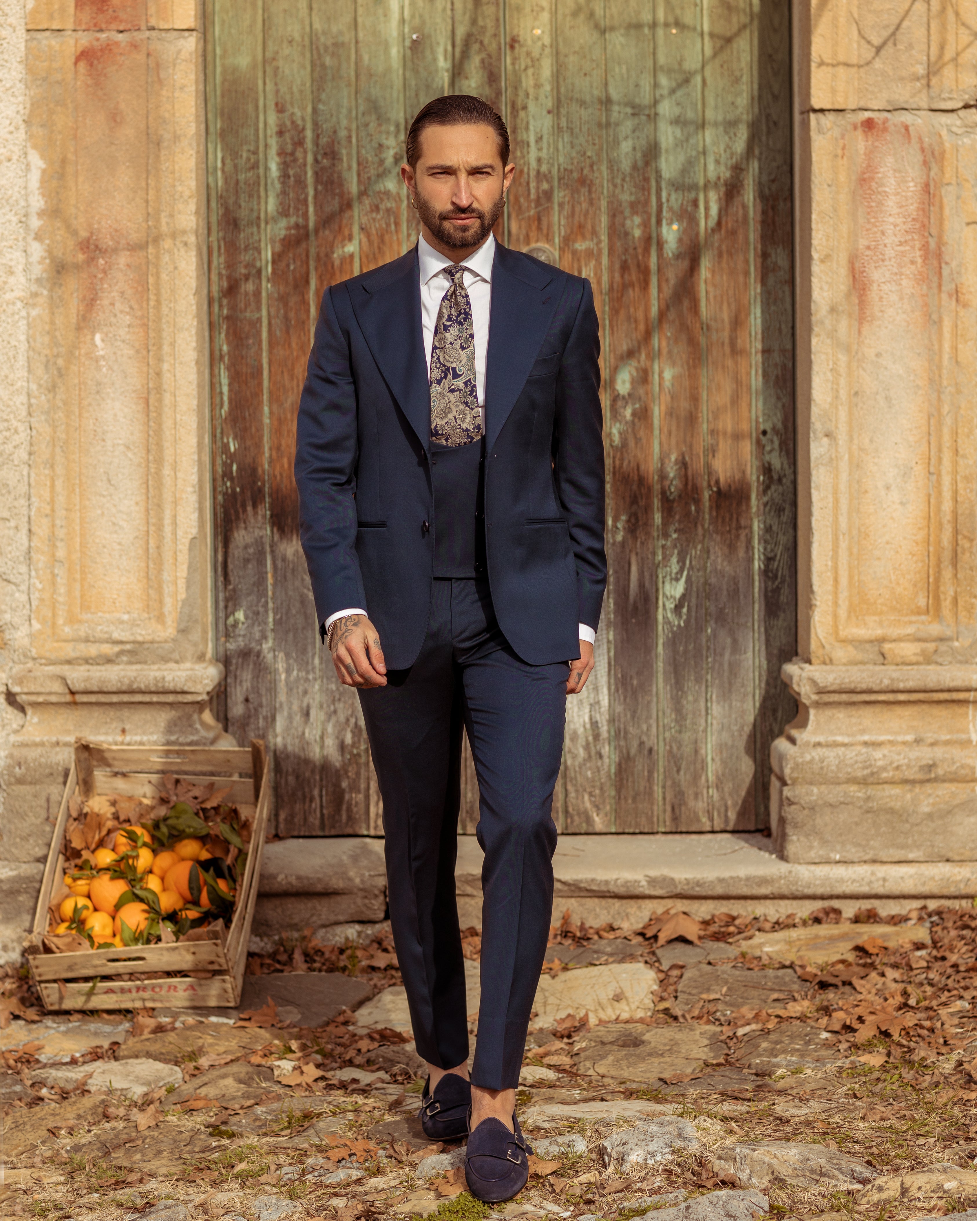 Abito tre pezzi blu navy